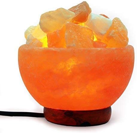 Himalayan Salt Lamp Bowl with Natural Crystal Chunks, 6-8 lbs